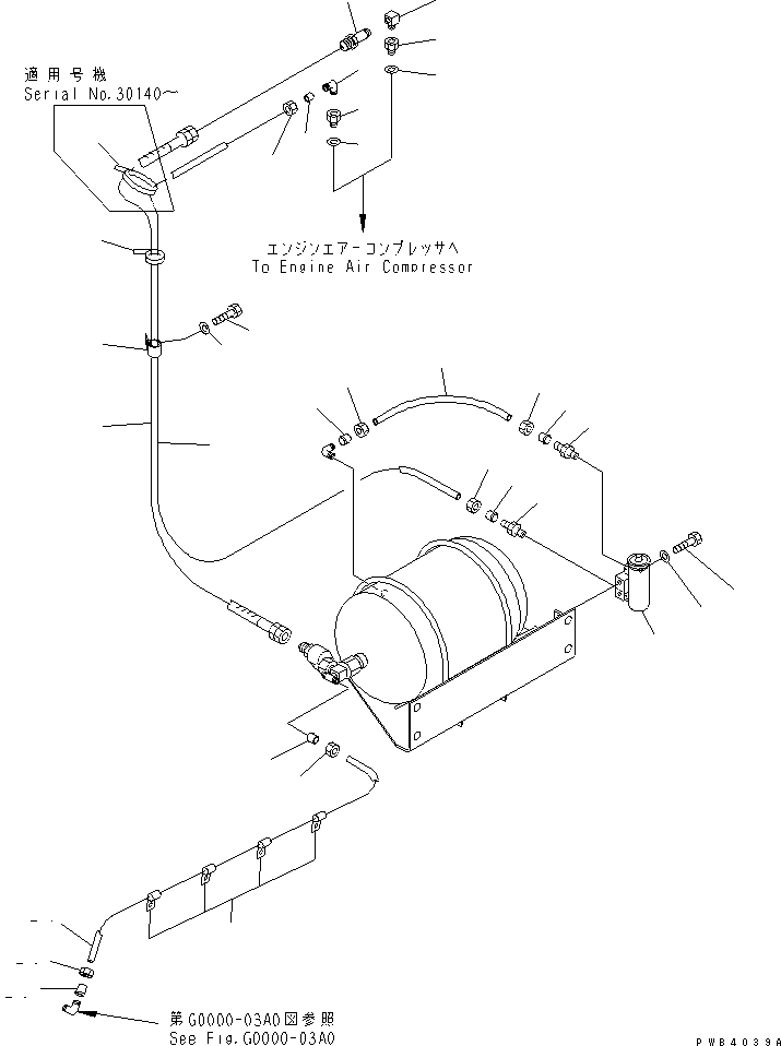 Excavators Komatsu / PC800SE-6 S/N 30001-UP(pc800sec) / AIR SYSTEM (GOVERNER PIPING)(#30001-30999)(150010 : G0000-01A0)
