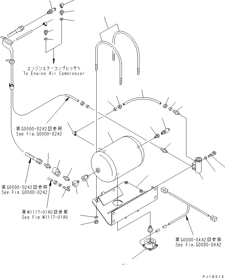 Excavators Komatsu / PC800SE-6 S/N 30001-UP(pc800sec) / AIR SYSTEM (GOVERNER AND TANK) (WITH GREASE PUMP) (COLD WEATHER A SPEC.)(#30093-30999)(150030 : G0000-01A3)
