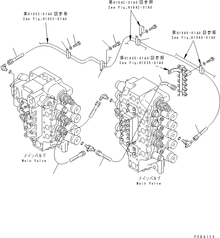 Excavators Komatsu / PC800SE-6 S/N 30001-UP(pc800sec) / PPC ARM LINE(#30001-30999)(180780 : H1845-01A0)