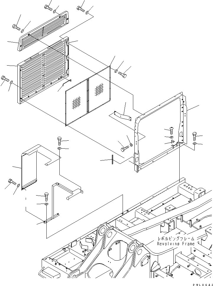 Excavators Komatsu / PC800SE-6 S/N 30001-UP(pc800sec) / RIGHT SIDE COVER (MACHINE CAB)(#30125-30174)(270130 : M1140-01A0A)