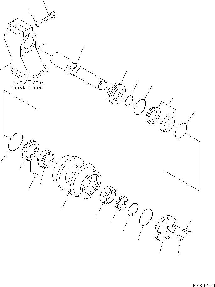 Excavators Komatsu / PC800SE-6 S/N 30001-UP(pc800sec) / TRACK FRAME (CARRIER ROLLER) (L.H.)(#30207-)(360200 : R1120-05A0)