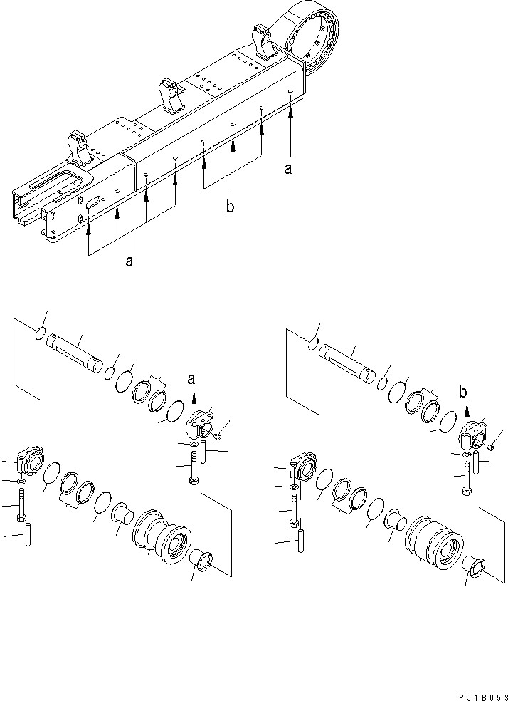 Excavators Komatsu / PC800SE-6 S/N 30001-UP(pc800sec) / TRACK FRAME (TRACK ROLLER) (L.H.) (NAGASAKI)(360190 : R1120-04A6)