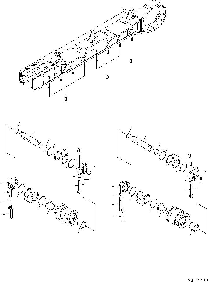 Excavators Komatsu / PC800SE-6 S/N 30001-UP(pc800sec) / TRACK FRAME (TRACK ROLLER) (R.H.) (NAGASAKI)(360320 : R1120-14A6)