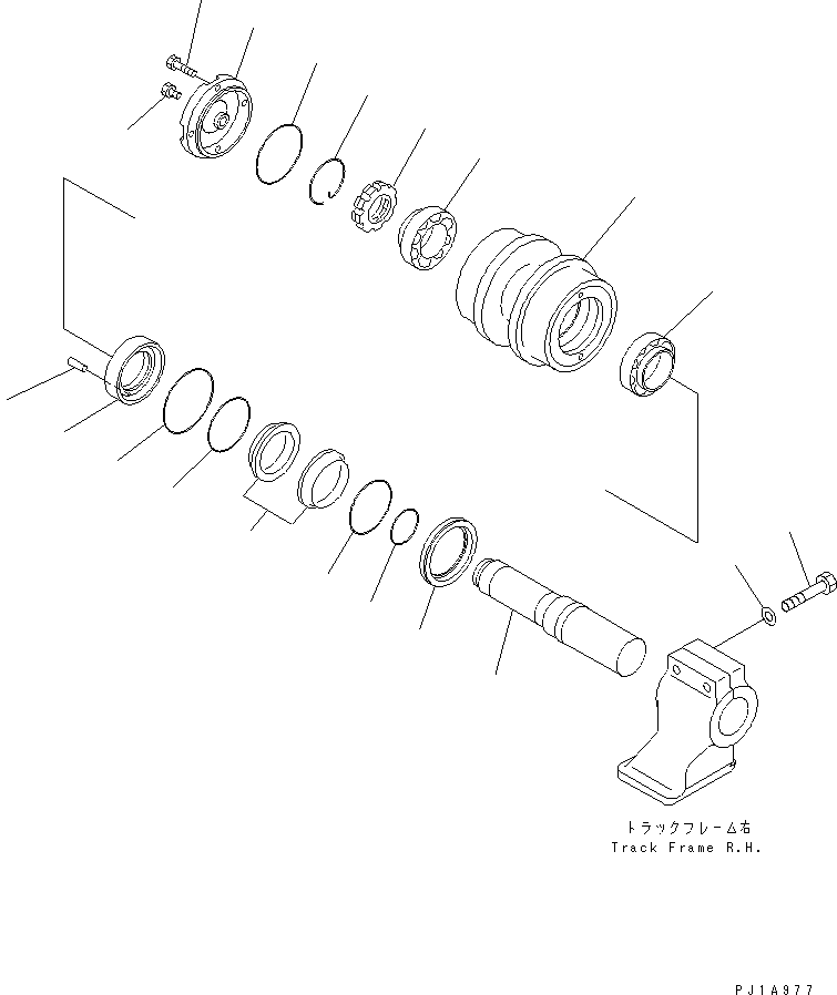 Excavators Komatsu / PC800SE-6 S/N 30001-UP(pc800sec) / TRACK FRAME (CARRIER ROLLER) (R.H.)(#30207-)(360330 : R1120-15A0)