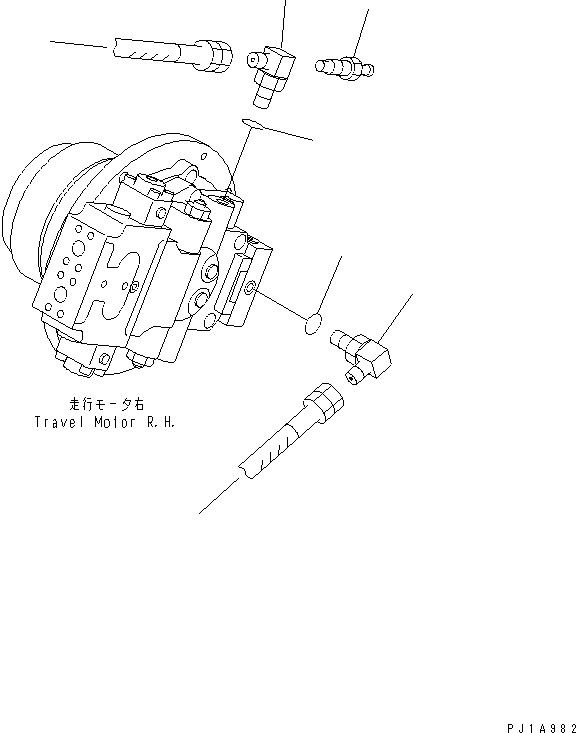 Excavators Komatsu / PC800SE-6 S/N 30001-UP(pc800sec) / TRACK FRAME (TRAVEL PIPING) (MOTOR SIDE) (R.H.)(#30207-)(360360 : R1120-17A0)