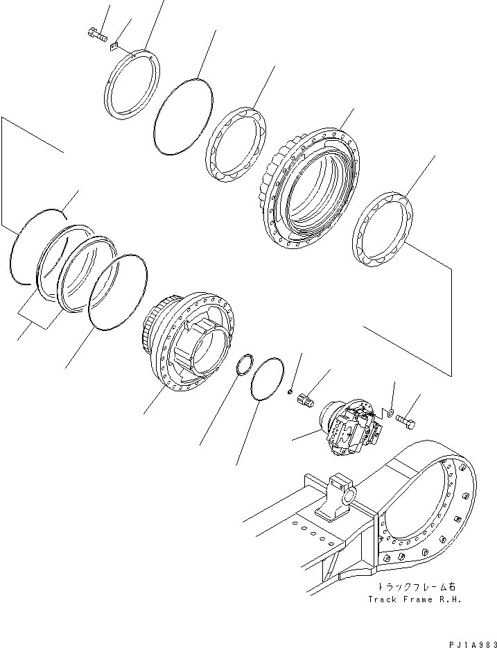 Excavators Komatsu / PC800SE-6 S/N 30001-UP(pc800sec) / TRACK FRAME (FINAL DRIVE) (SHAFT AND HUB) (R.H.)(#30207-)(360370 : R1120-18A0)