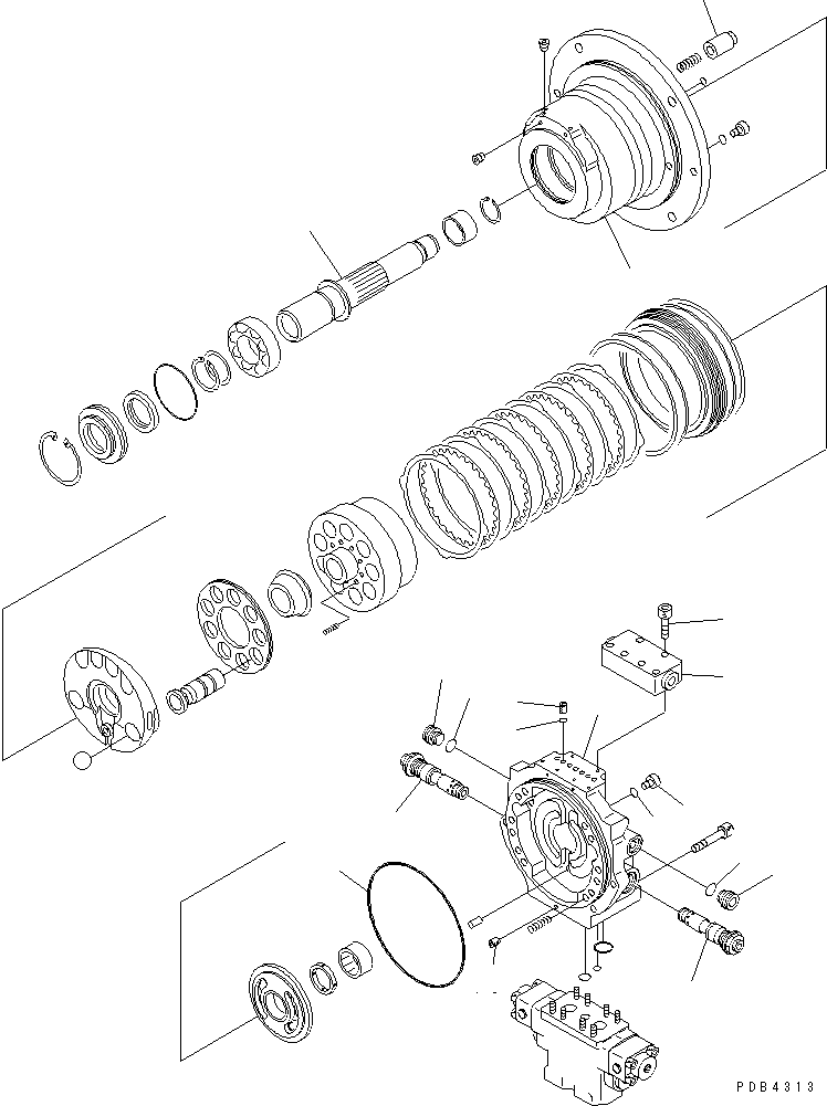 Excavators Komatsu / PC800SE-6 S/N 30001-UP(pc800sec) / TRAVEL MOTOR (CASE AND REAR COVER)(#30001-30102)(480880 : Y1650-01A0)