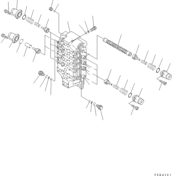 Excavators Komatsu / PC800SE-6 S/N 30001-UP(pc800sec) / MAIN VALVE (5-SPOOL) (1/5)(#30001-30999)(481010 : Y1665-01A0)