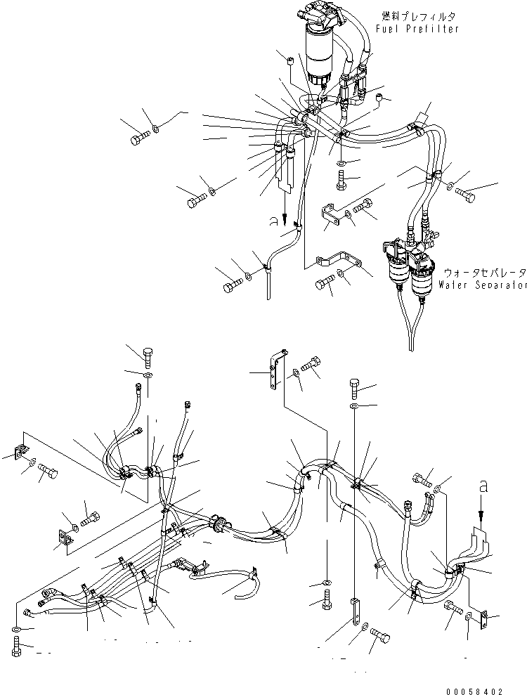 Excavators Komatsu / PC850-8R S/N 60001-UP (W/O EGR)(pc850-1c) / FUEL PIPING (BRACKET AND CLIP)(090080 : D0200-01A0)