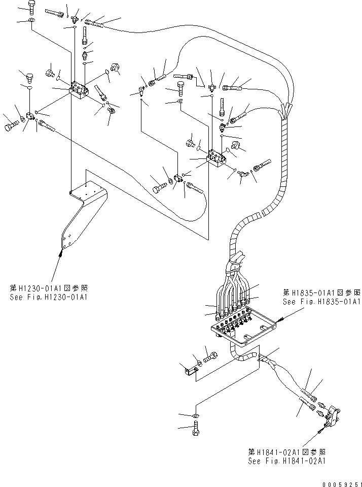 Excavators Komatsu / PC850-8R S/N 60001-UP (W/O EGR)(pc850-1c) / PILOT PIPING (WITH DRIFT PREVENTION) (STAND) (1/2)(150360 : H1240-01A0)
