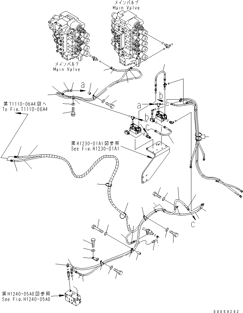 Excavators Komatsu / PC850-8R S/N 60001-UP (W/O EGR)(pc850-1c) / PILOT PIPING (WITH DRIFT PREVENTION) (STAND) (2/2)(150370 : H1240-02A0)