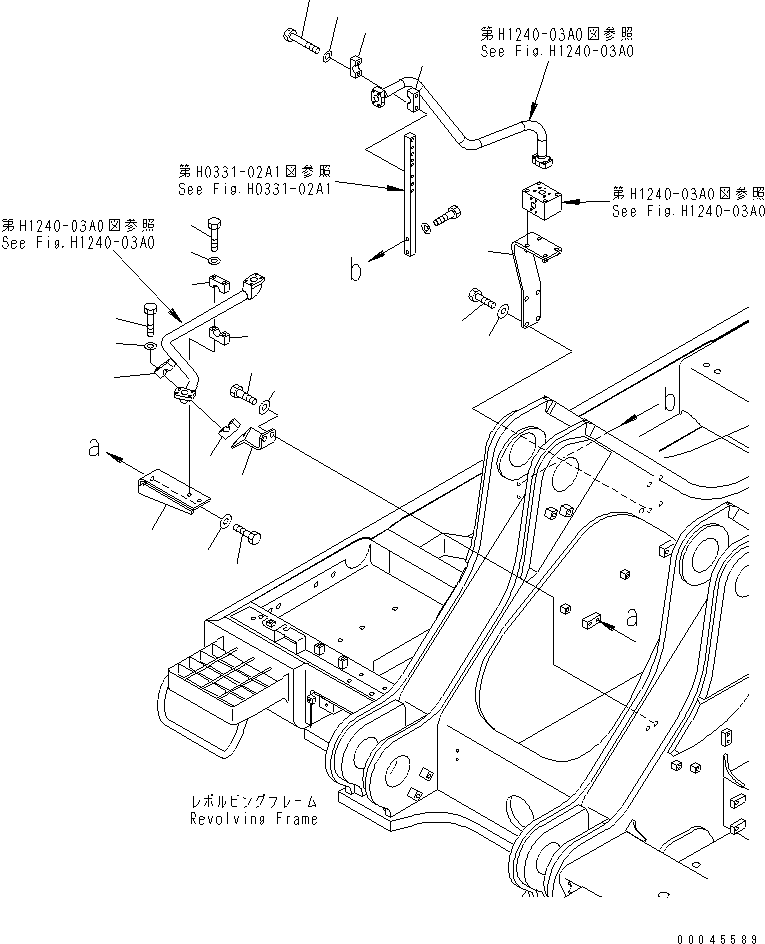 Excavators Komatsu / PC850-8R S/N 60001-UP (W/O EGR)(pc850-1c) / PILOT PIPING (WITH DRIFT PREVENTION) (REVOLVING FRAME SIDE) (2/2)(150390 : H1240-04A0)