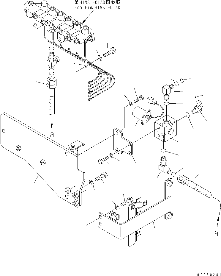 Excavators Komatsu / PC850-8R S/N 60001-UP (W/O EGR)(pc850-1c) / SOLENOID VALVE (SWING PRIORITY VALVE AND HOSE)(150460 : H1831-02A0)