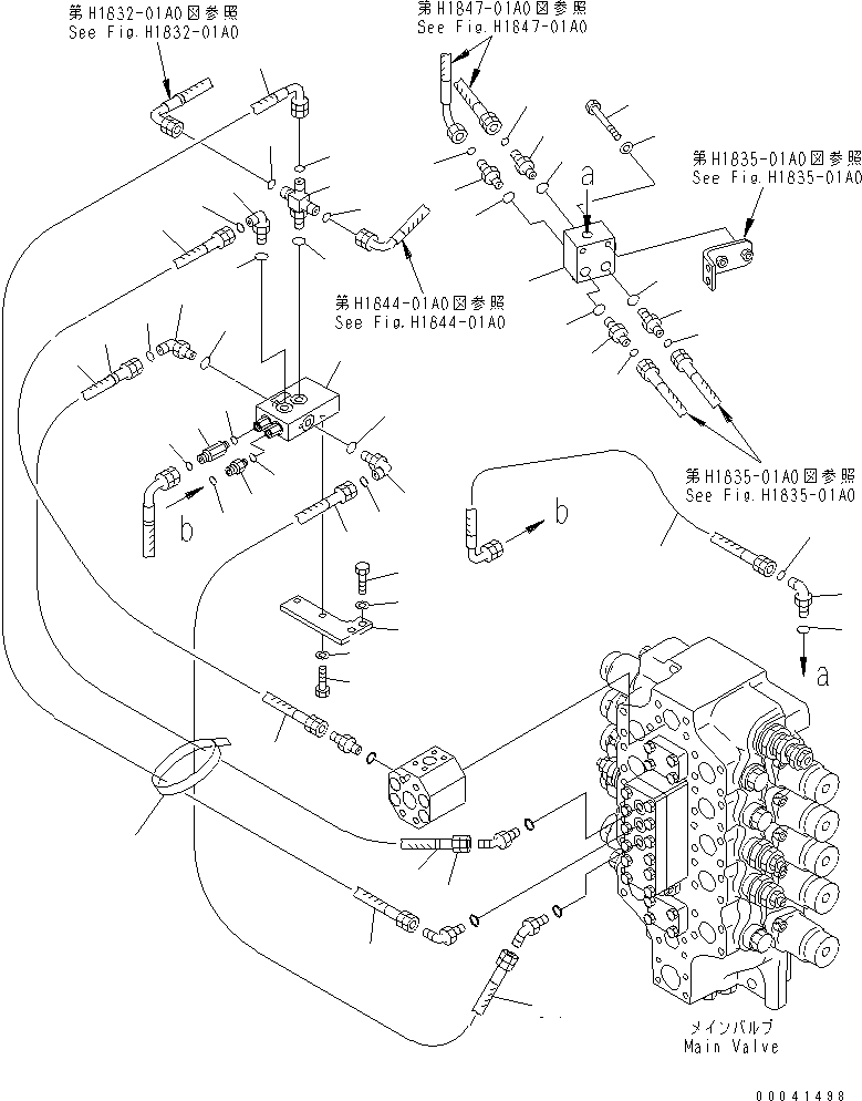 Excavators Komatsu / PC850-8R S/N 60001-UP (W/O EGR)(pc850-1c) / SHUTTLE VALVE PIPING (SHUTTLE VALVE)(150480 : H1833-01A0)