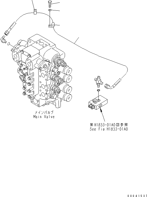 Excavators Komatsu / PC850-8R S/N 60001-UP (W/O EGR)(pc850-1c) / PPC STRAIGHT TRAVEL PIPING(150530 : H1844-01A0)
