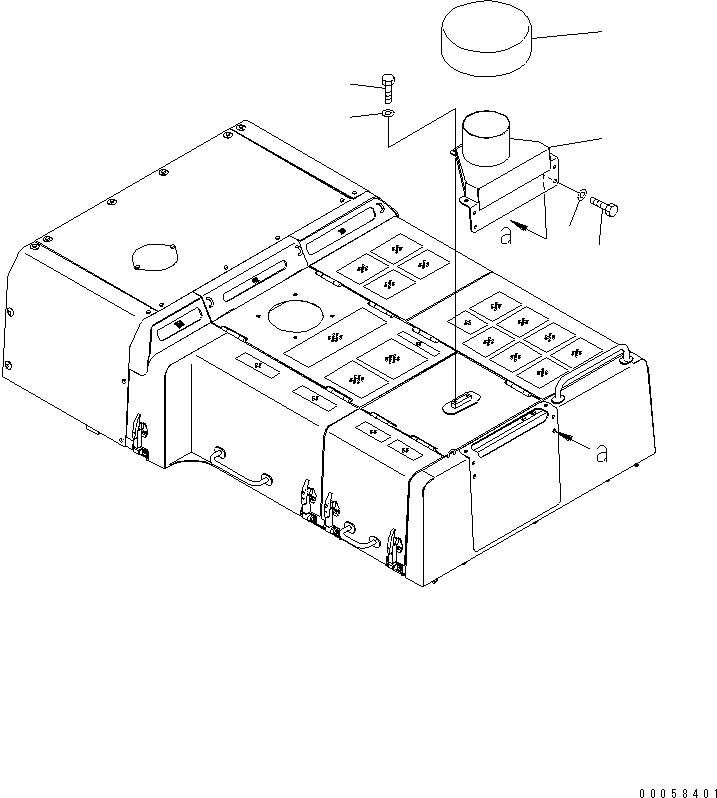 Excavators Komatsu / PC850-8R S/N 60001-UP (W/O EGR)(pc850-1c) / HOOD (PIPE EXTENSION) (PRECLEANER) (SANDY AND DUSTY TERRAIN SPEC.)(240090 : M1110-05A3)