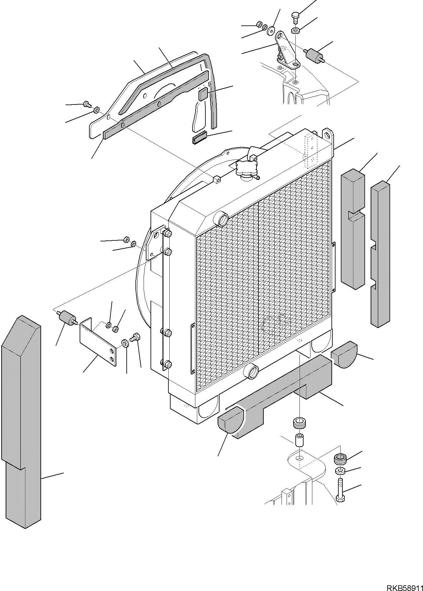 Komatsu parts book diagram for PC88MR-6 S/N F00003 AND UP: RADIATOR (1/3)