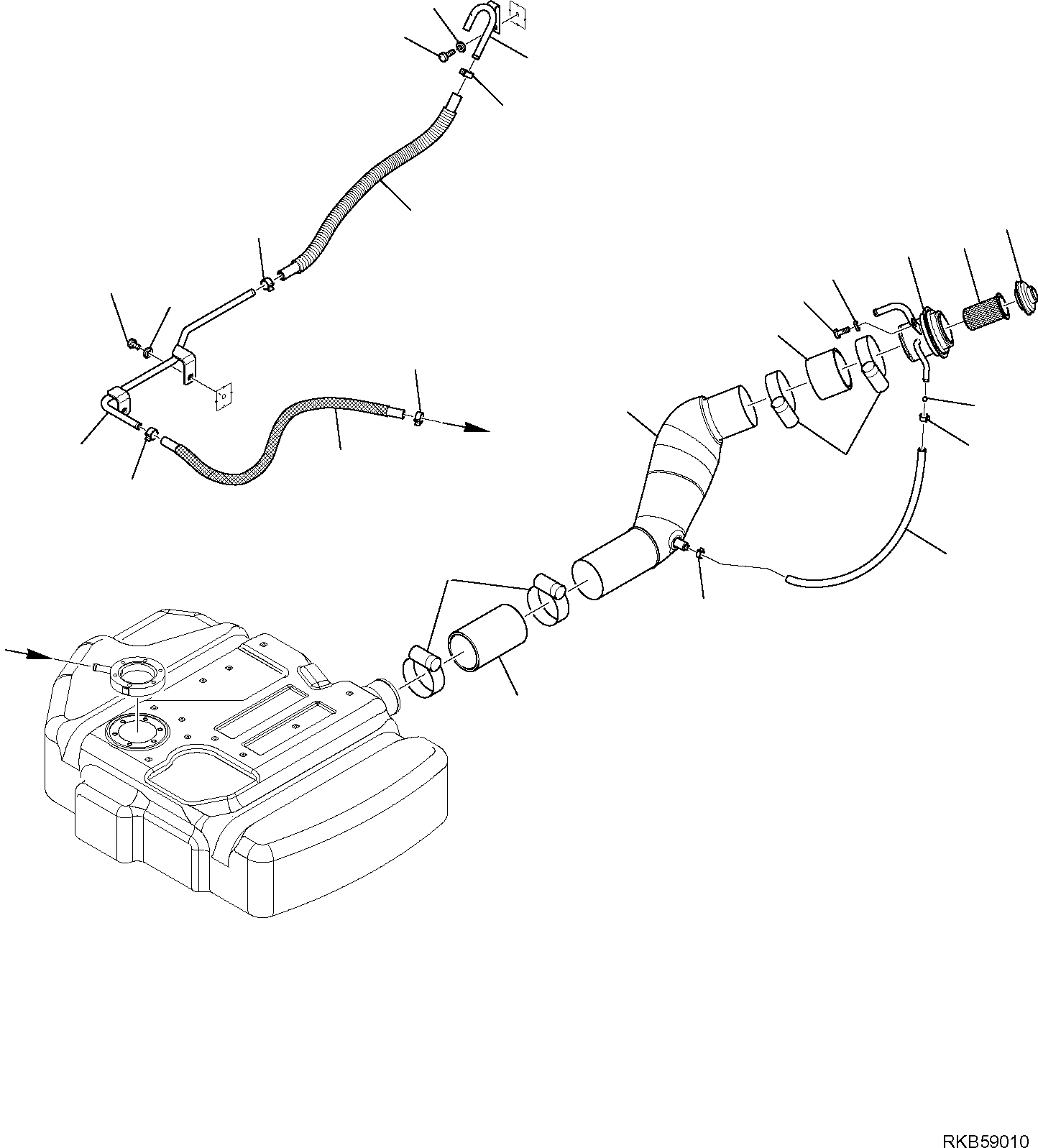 Komatsu parts book diagram for PC88MR-6 S/N F00003 AND UP: FUEL TANK (3/4)