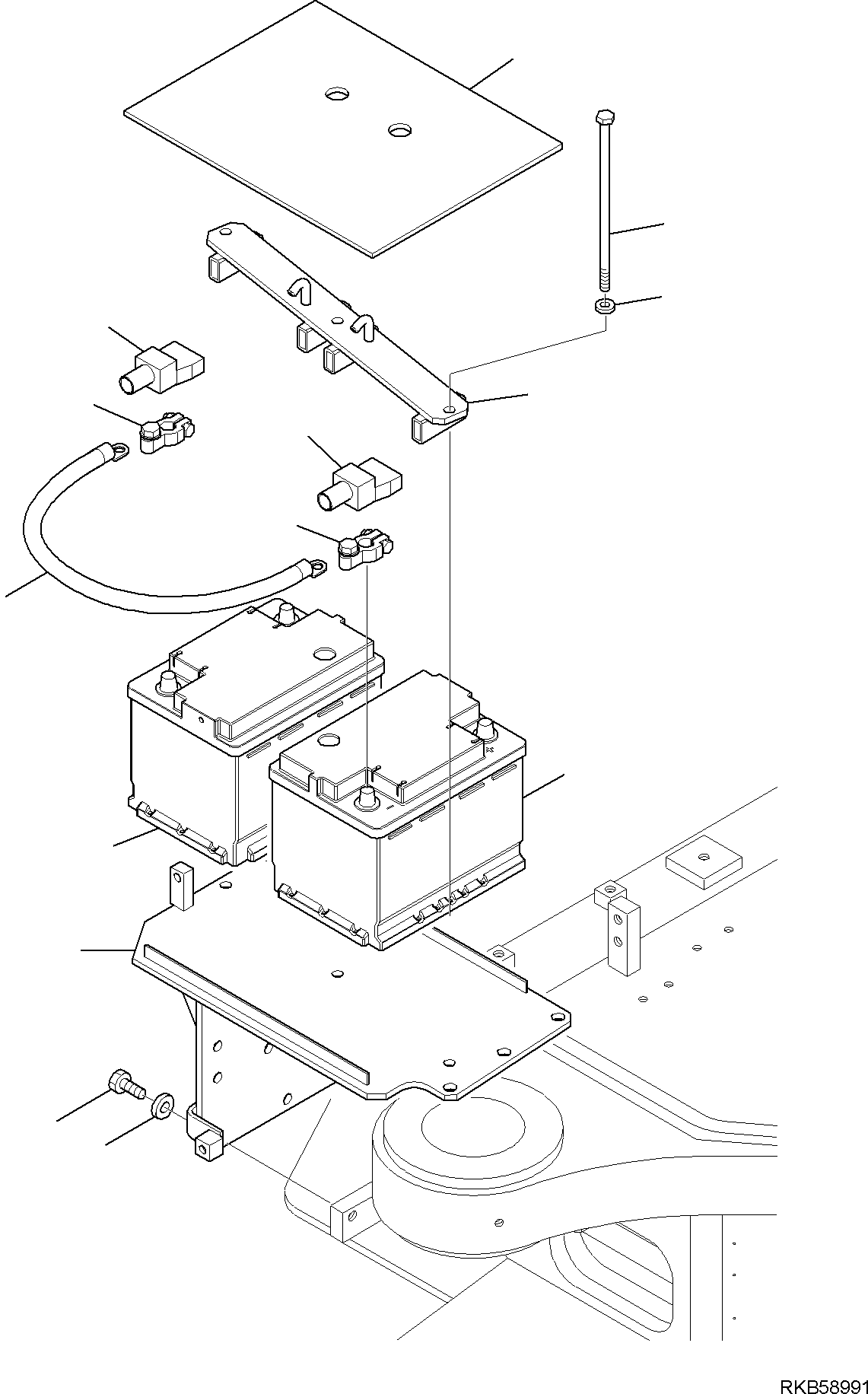 Komatsu parts book diagram for PC88MR-6 S/N F00003 AND UP: ELECTRICAL SYSTEM (BATTERY LINE) (2/3)