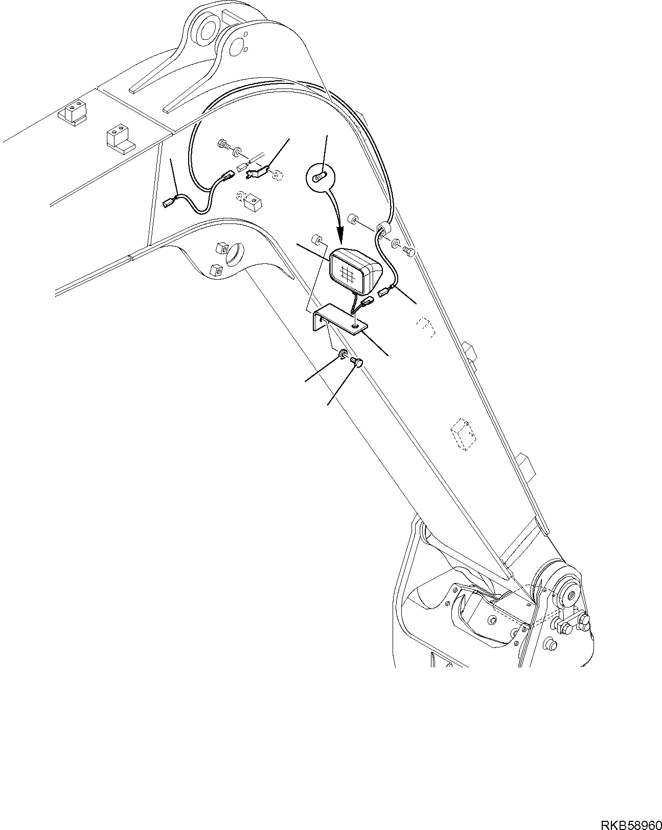 Komatsu parts book diagram for PC88MR-6 S/N F00003 AND UP: SUPPLEMENTARY WORK LIGHTS (BOOM)
