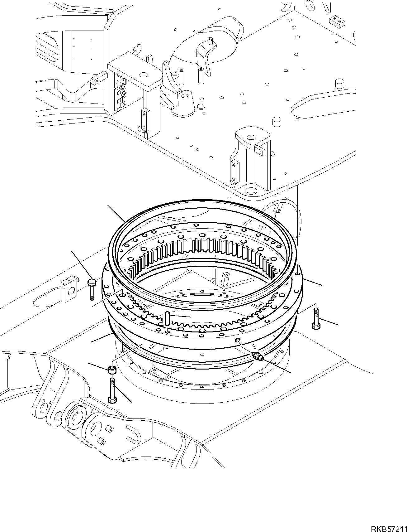 Komatsu parts book diagram for PC88MR-6 S/N F00003 AND UP: SWING CIRCLE