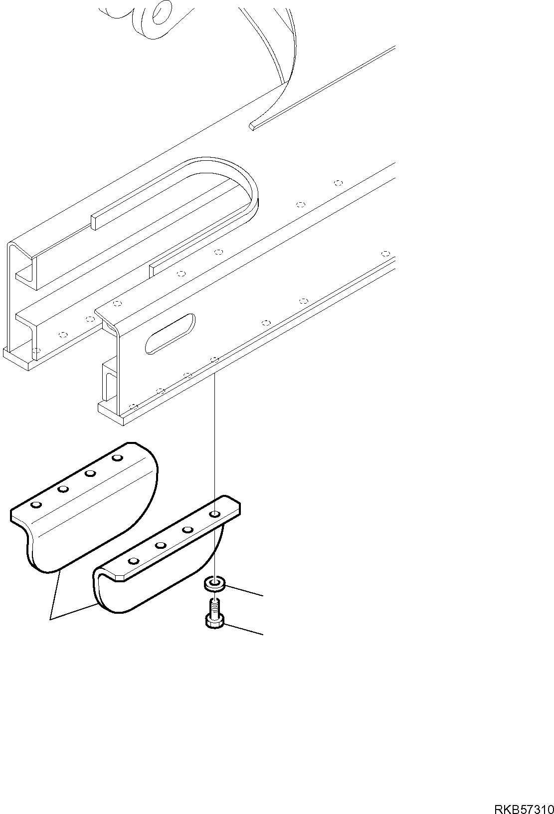 Komatsu parts book diagram for PC88MR-6 S/N F00003 AND UP: TRACK GUARD (1/2)