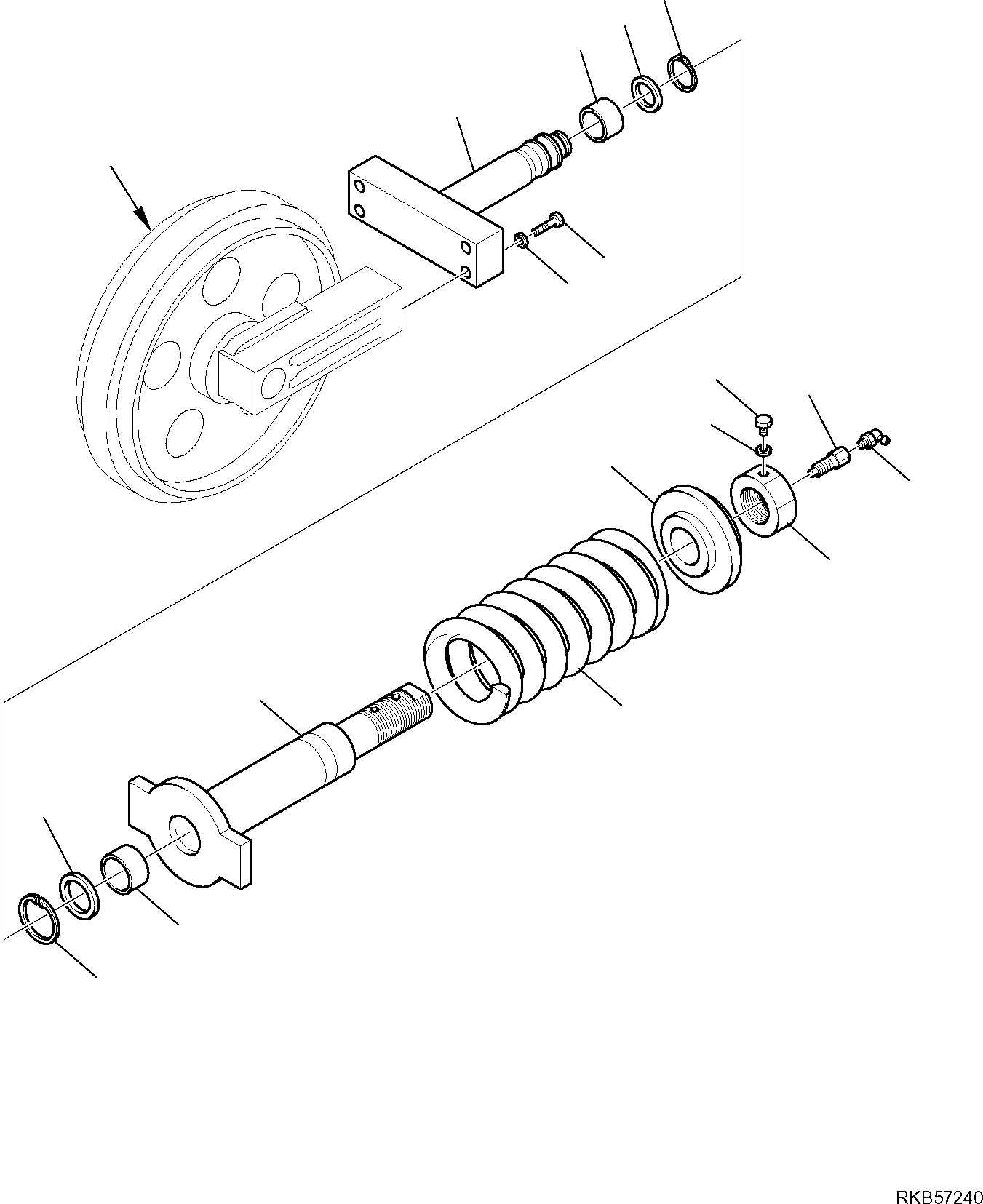 Komatsu parts book diagram for PC88MR-6 S/N F00003 AND UP: RECOIL SPRING (FOR RUBBER SHOE)