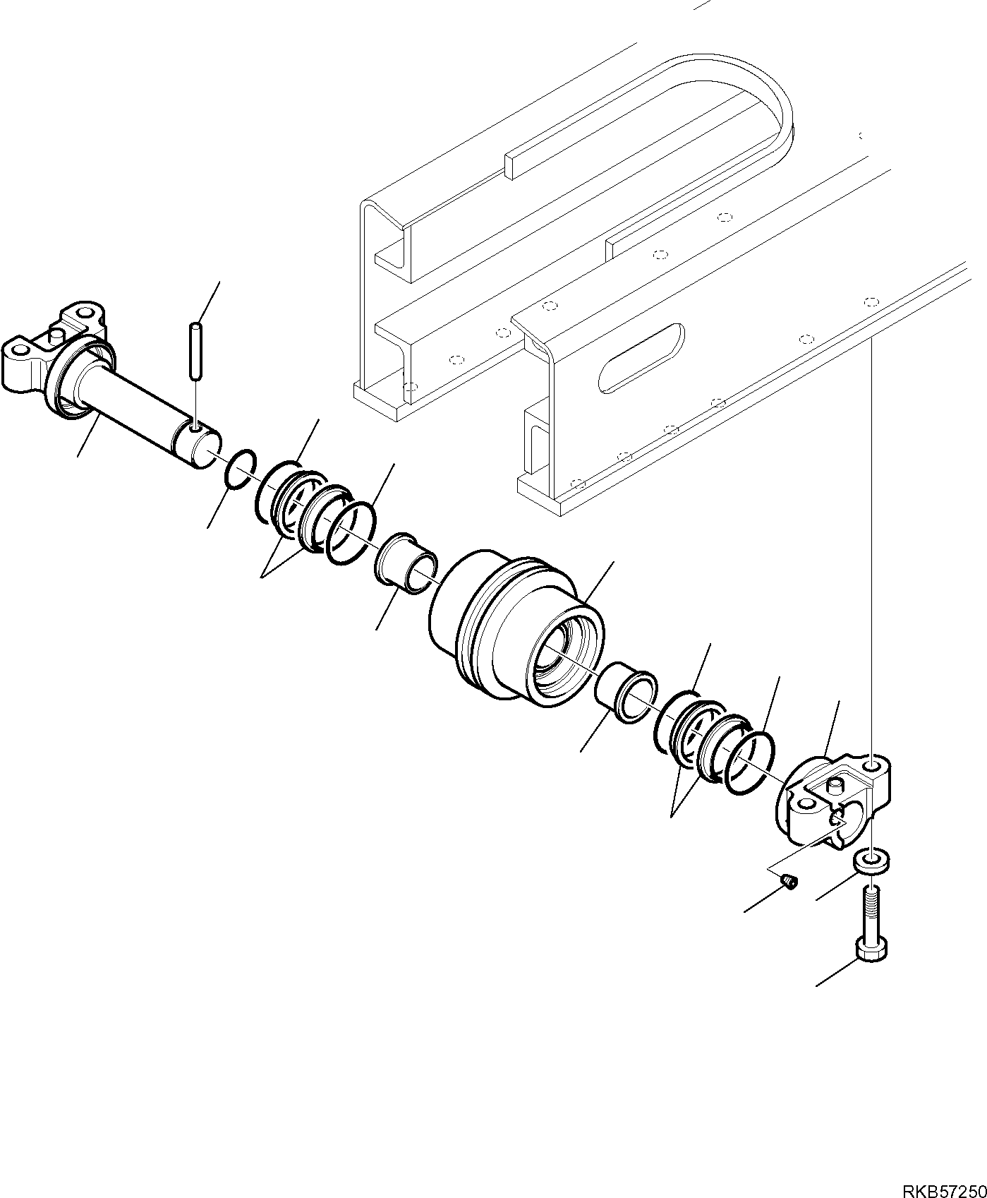 Komatsu parts book diagram for PC88MR-6 S/N F00003 AND UP: TRACK ROLLER