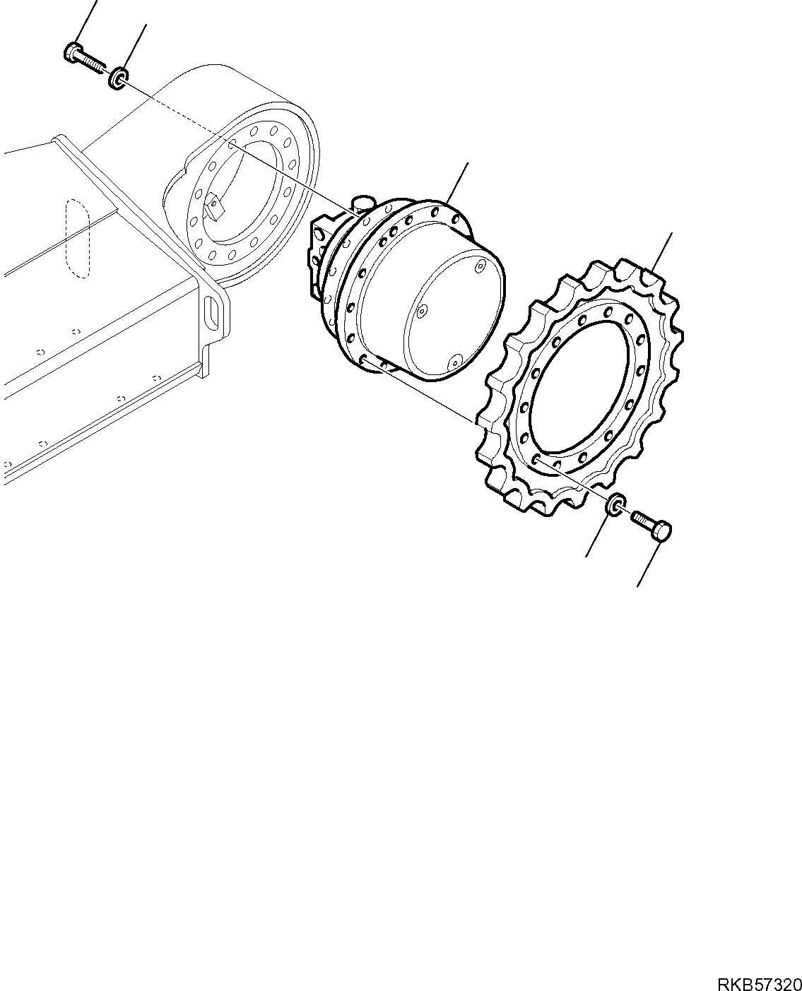 Komatsu parts book diagram for PC88MR-6 S/N F00003 AND UP: SPROCKET