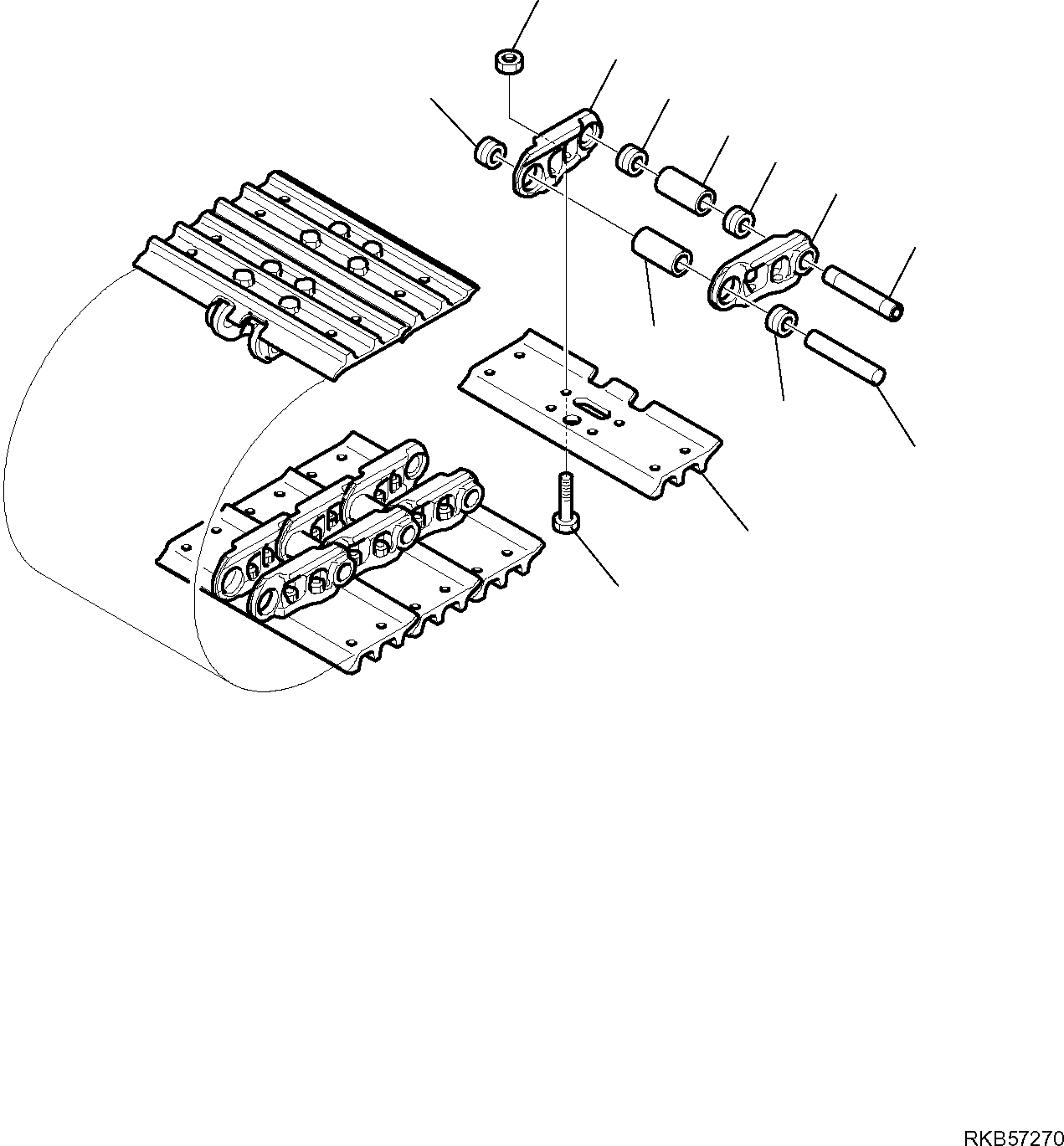 Komatsu parts book diagram for PC88MR-6 S/N F00003 AND UP: TRACK SHOE (L=450 MM)