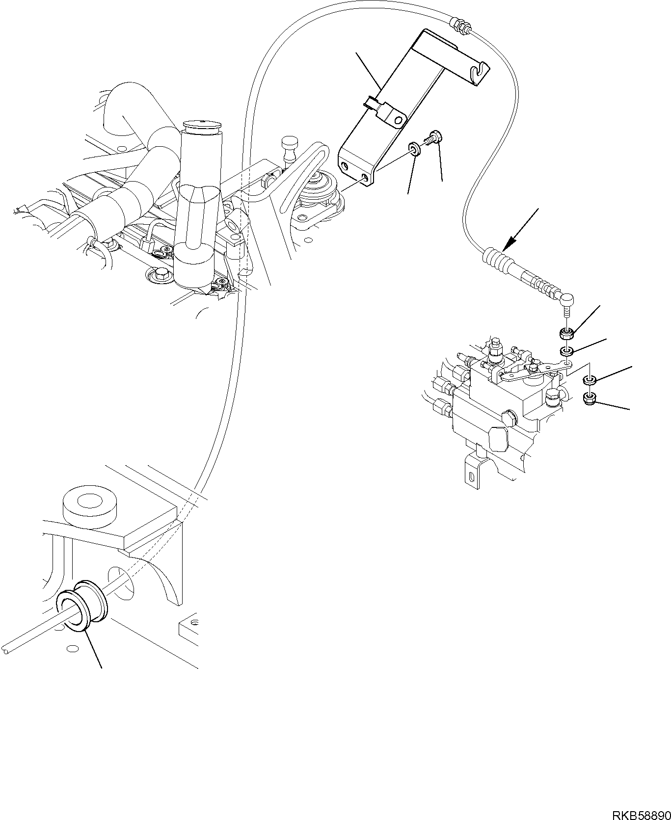 Komatsu parts book diagram for PC88MR-6 S/N F00003 AND UP: FUEL CONTROL LEVER
