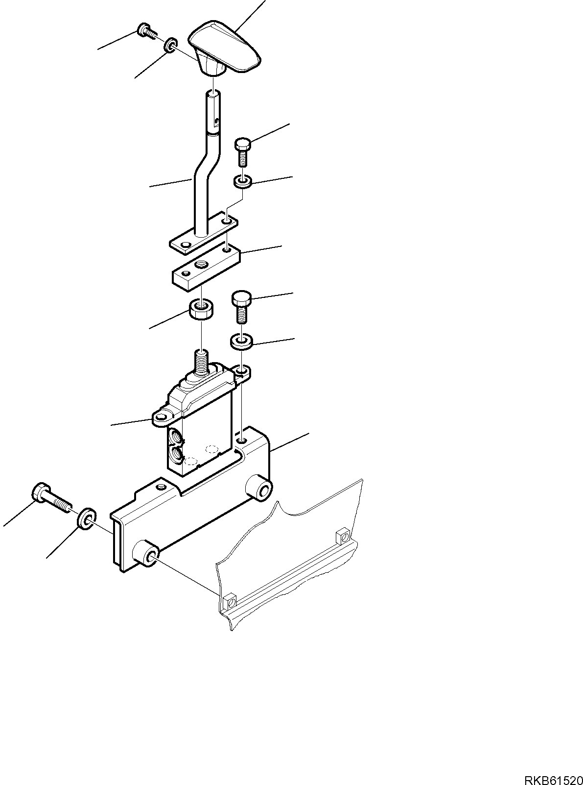 Komatsu parts book diagram for PC88MR-6 S/N F00003 AND UP: BLADE CONTROL LEVER
