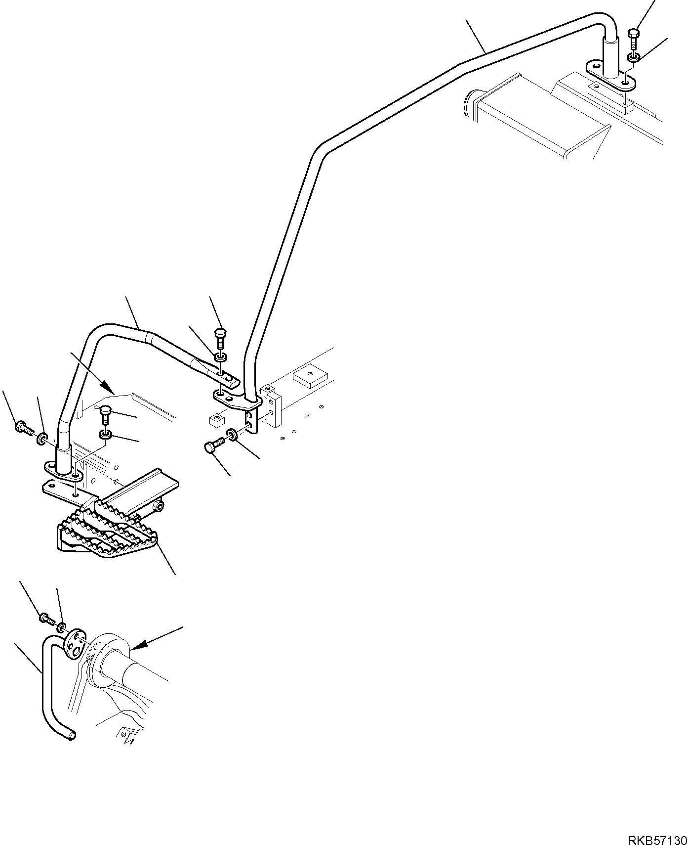 Komatsu parts book diagram for PC88MR-6 S/N F00003 AND UP: STEP AND HANDRAIL