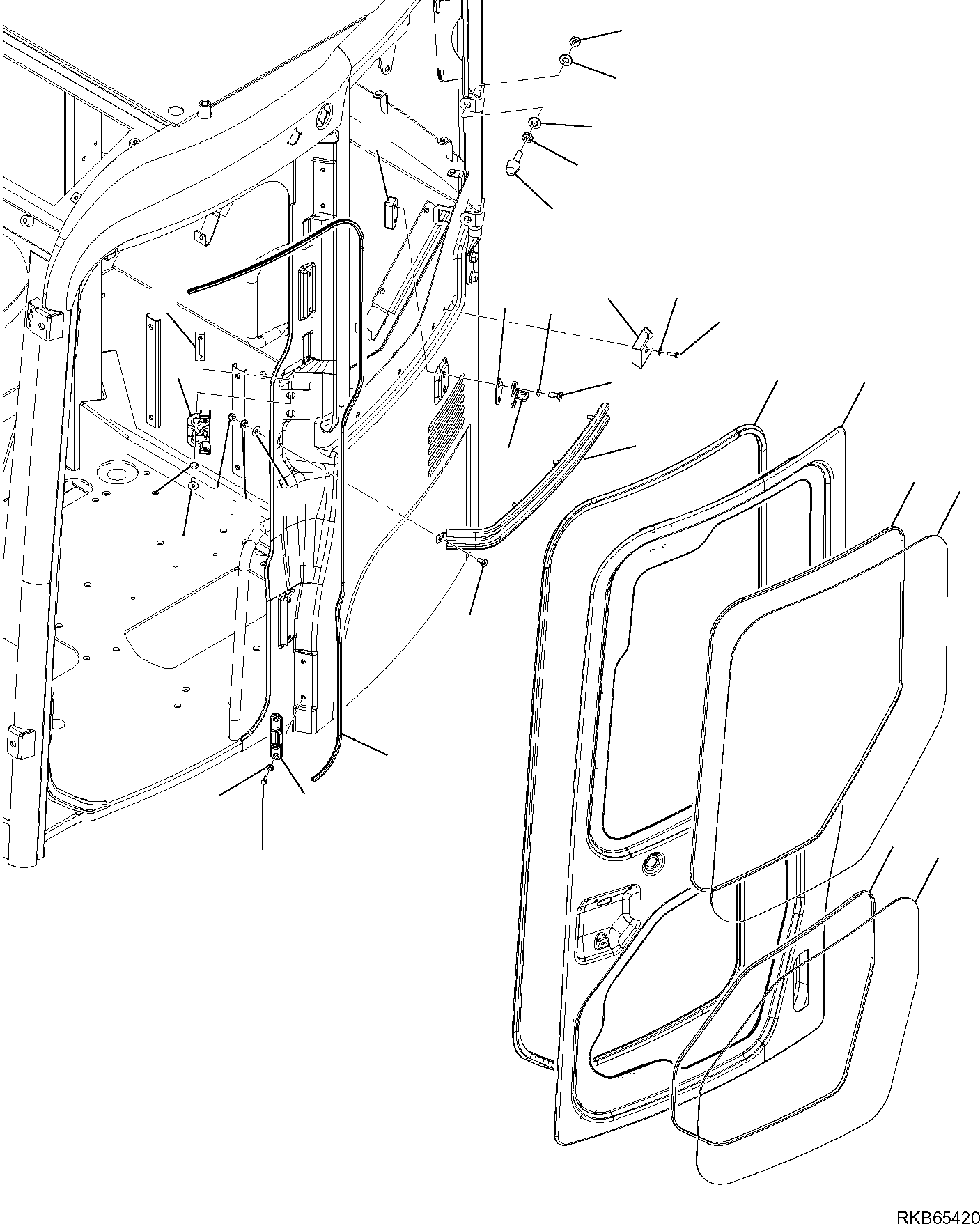 Komatsu parts book diagram for PC88MR-6 S/N F00003 AND UP: CAB (3/9)