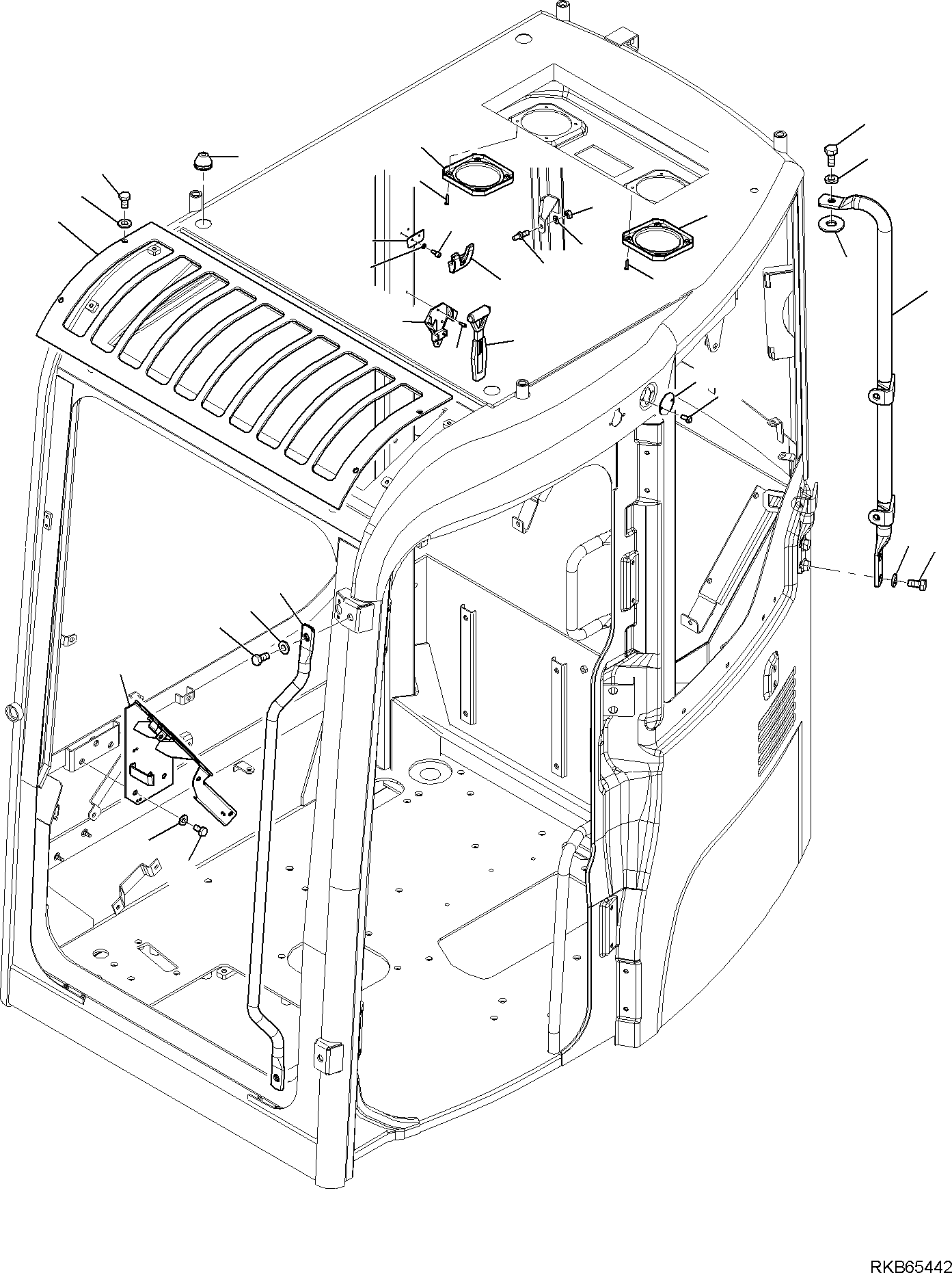 Komatsu parts book diagram for PC88MR-6 S/N F00003 AND UP: CAB (5/9)
