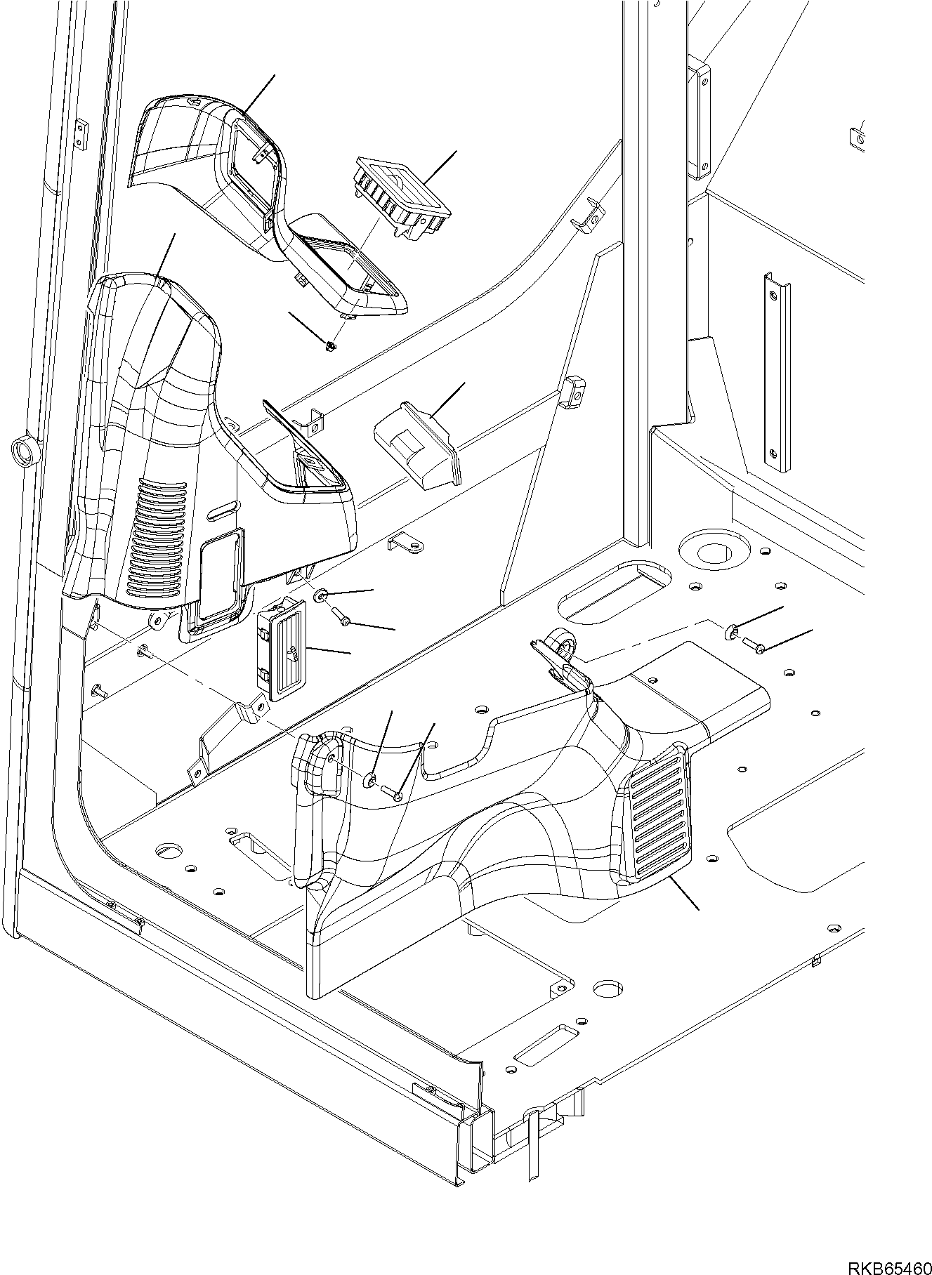 Komatsu parts book diagram for PC88MR-6 S/N F00003 AND UP: CAB (6/9)
