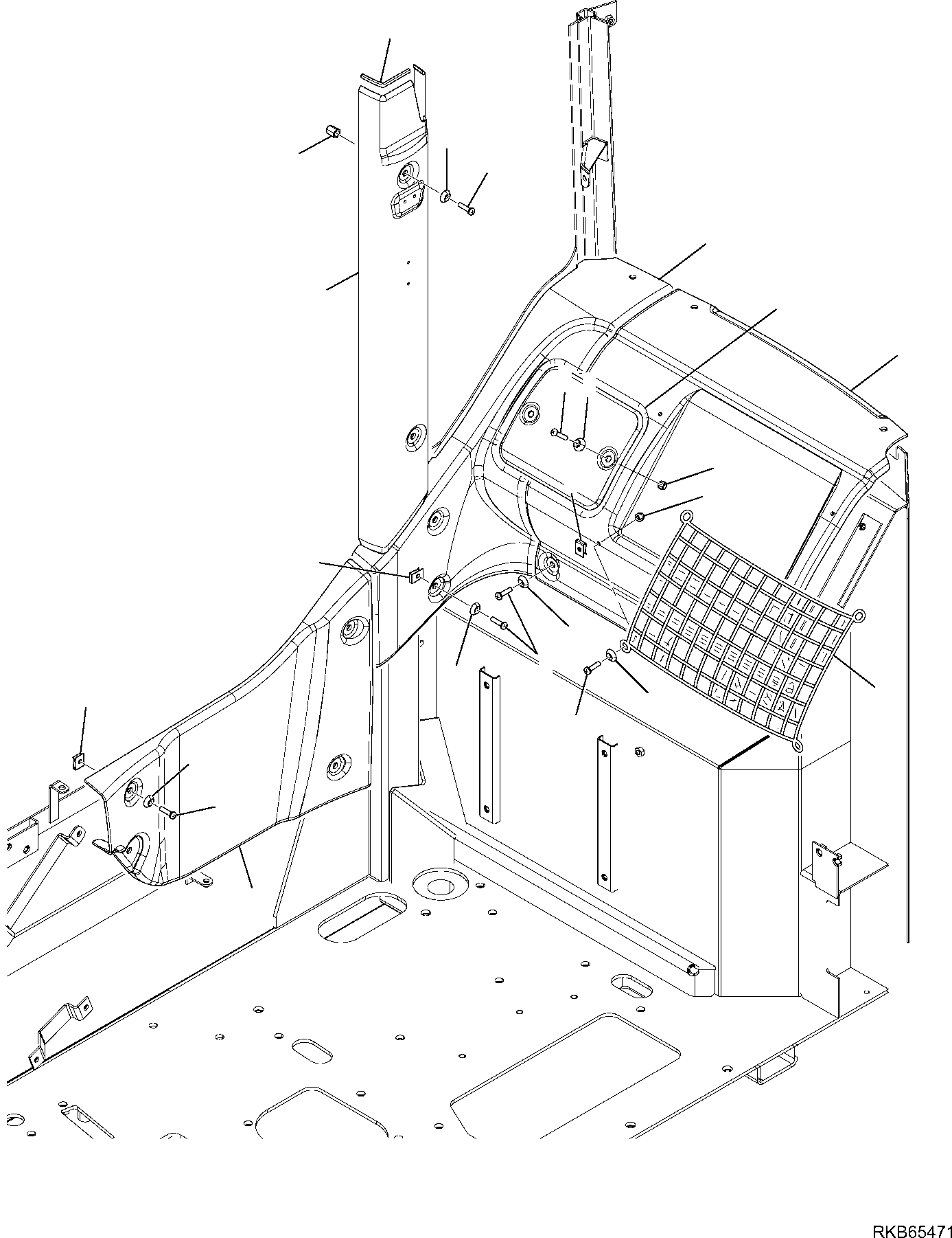Komatsu parts book diagram for PC88MR-6 S/N F00003 AND UP: CAB (7/9)