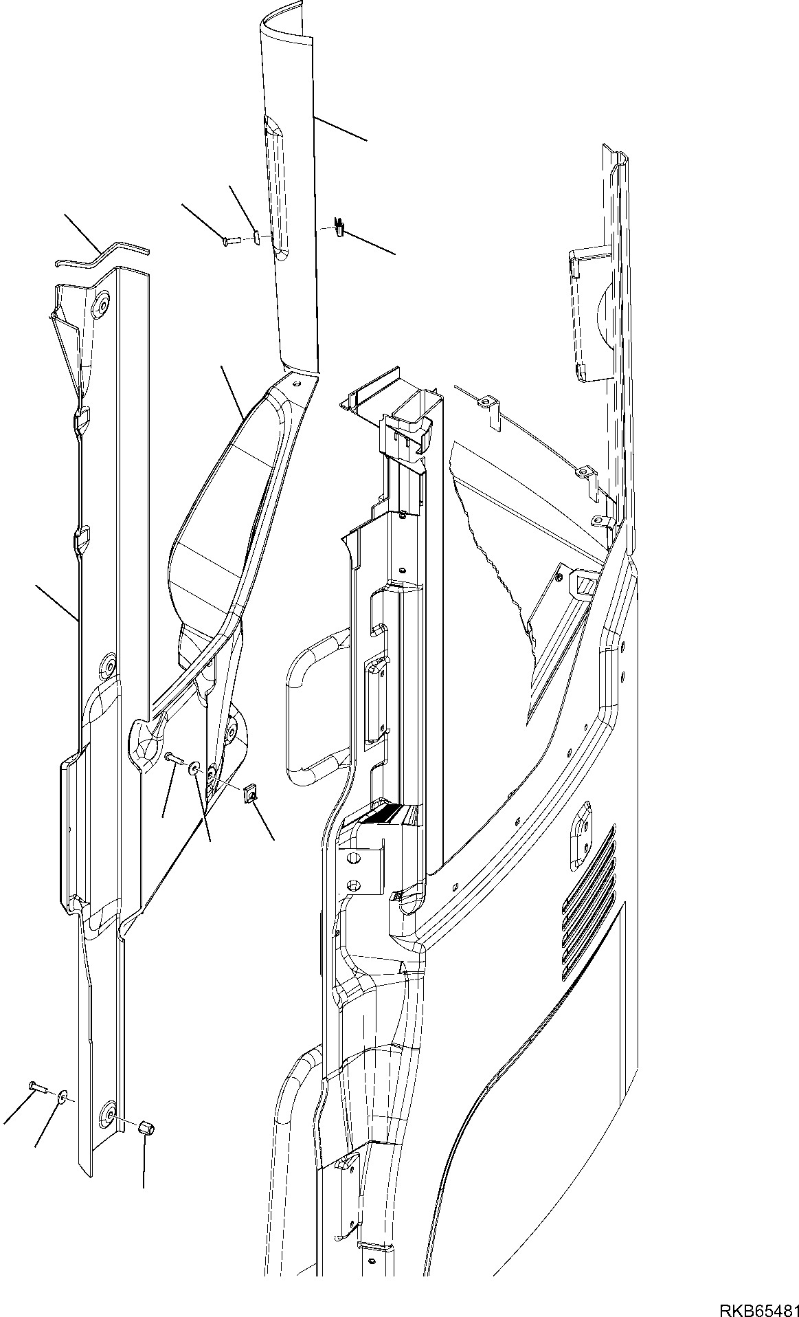 Komatsu parts book diagram for PC88MR-6 S/N F00003 AND UP: CAB (8/9)
