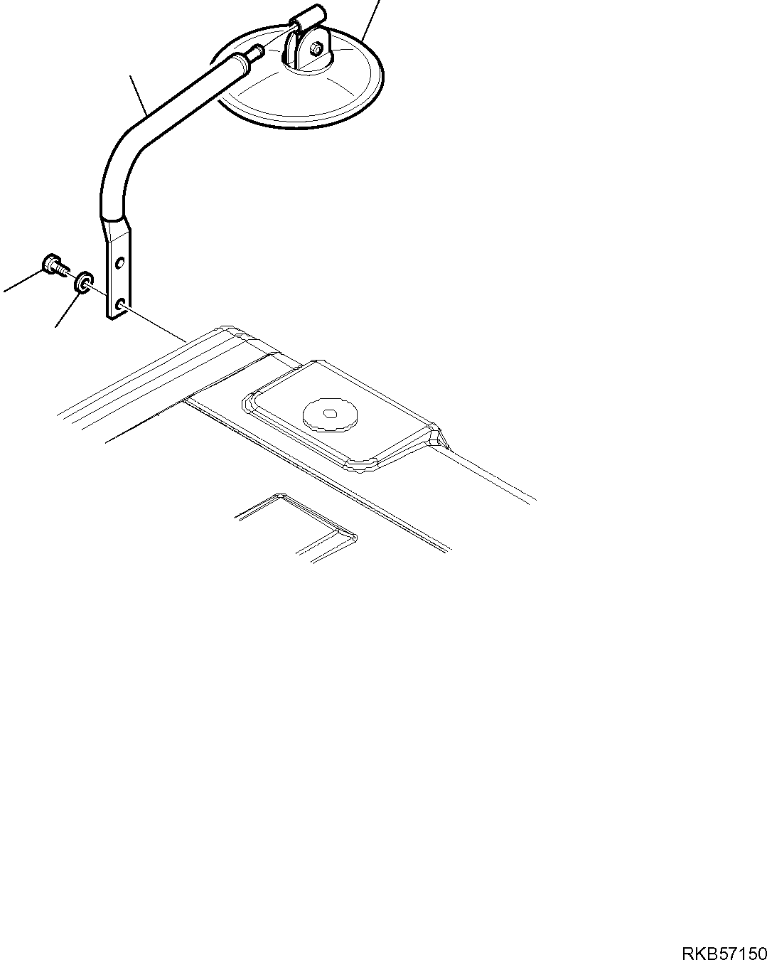Komatsu parts book diagram for PC88MR-6 S/N F00003 AND UP: REAR VIEW MIRROR
