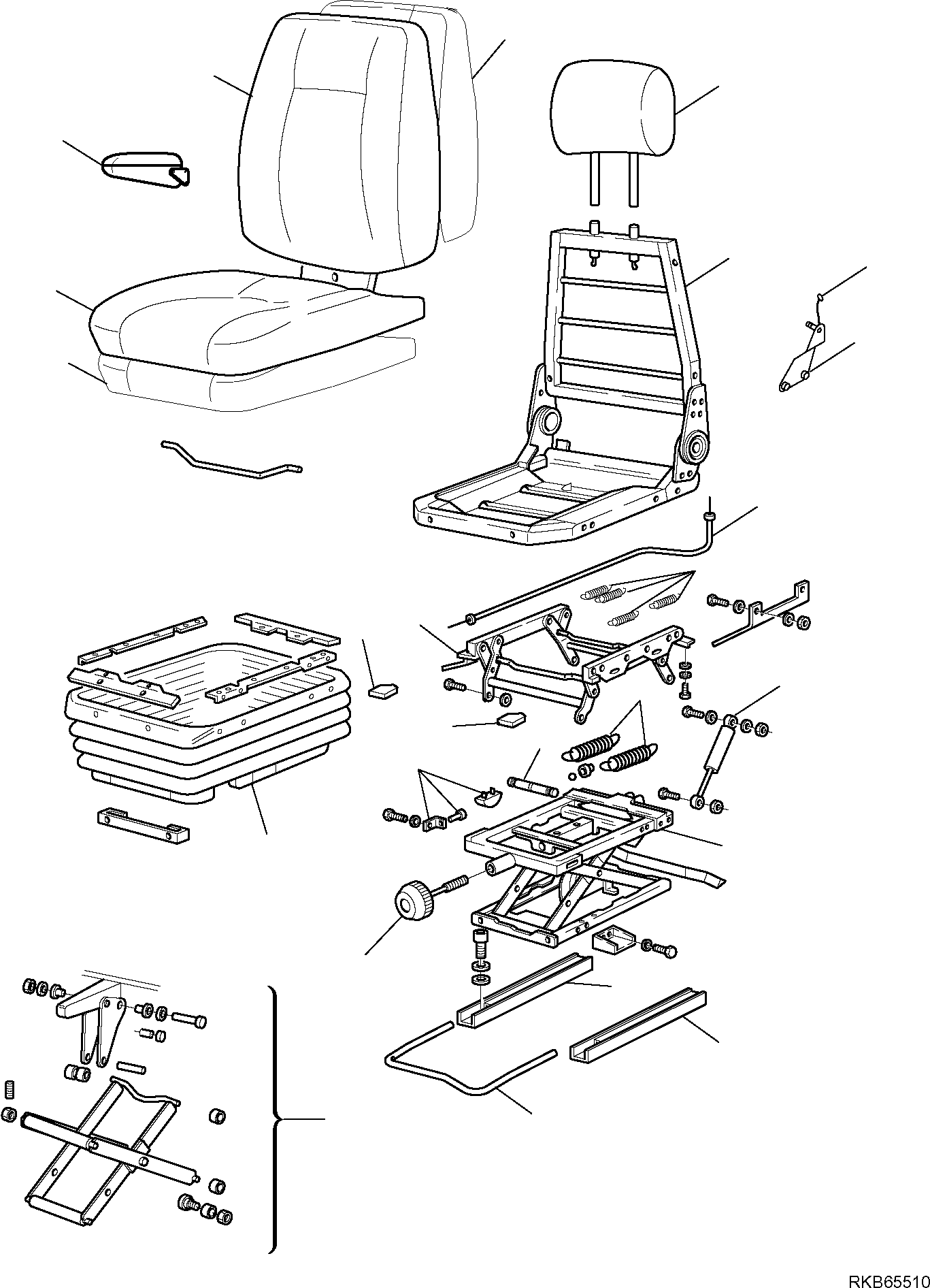 Komatsu parts book diagram for PC88MR-6 S/N F00003 AND UP: OPERATOR'S SEAT (3/3)