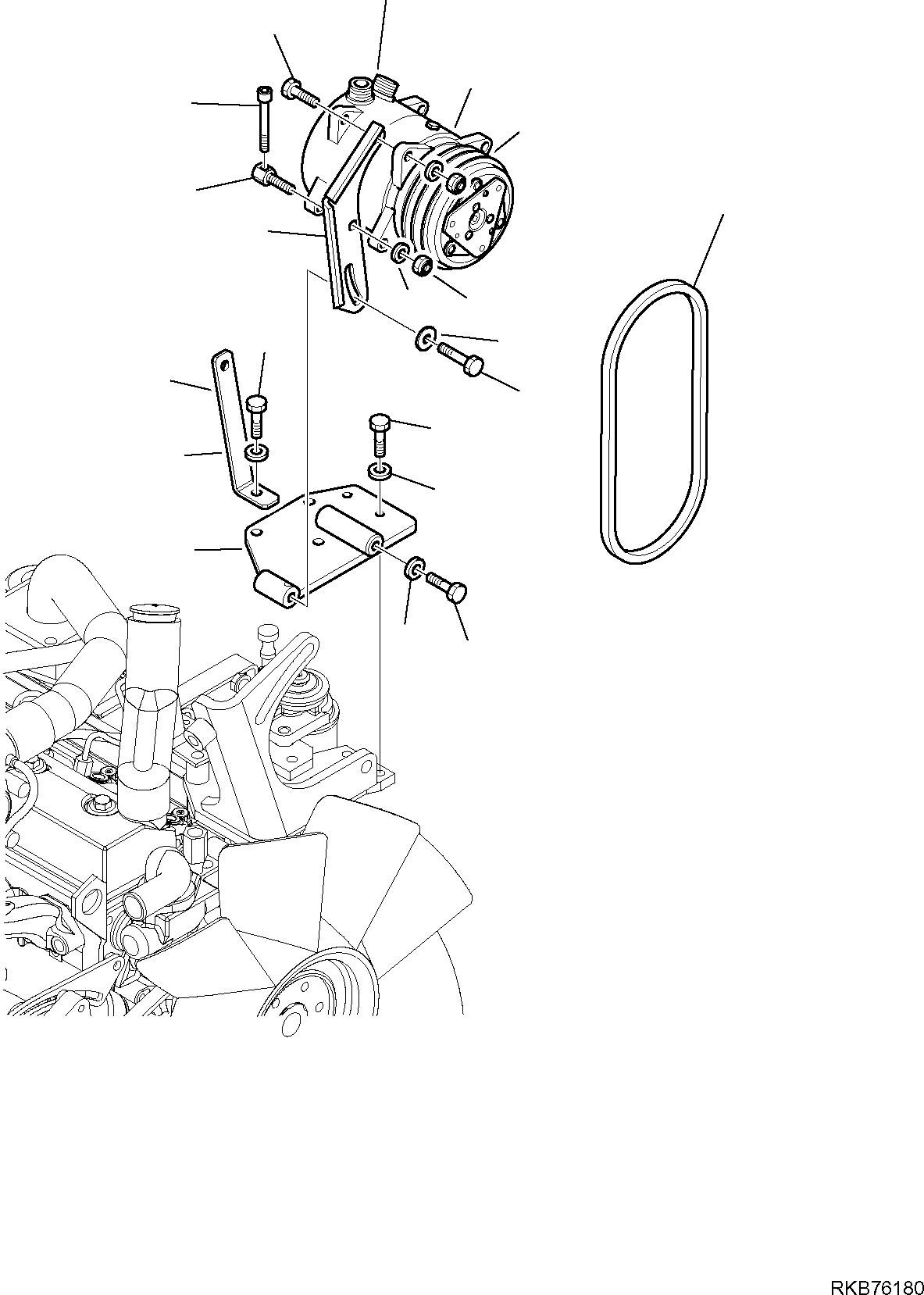 Komatsu parts book diagram for PC88MR-6 S/N F00003 AND UP: AIR CONDITIONING SYSTEM (1/5)