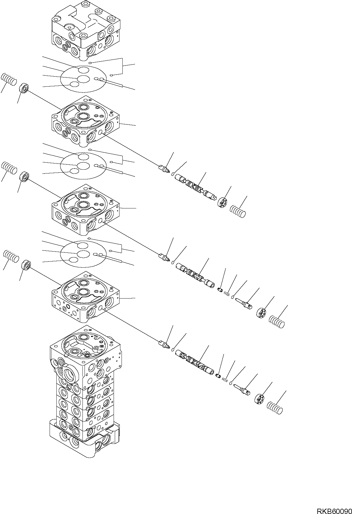 Komatsu parts book diagram for PC88MR-6 S/N F00003 AND UP: CONTROL VALVE (2/25)