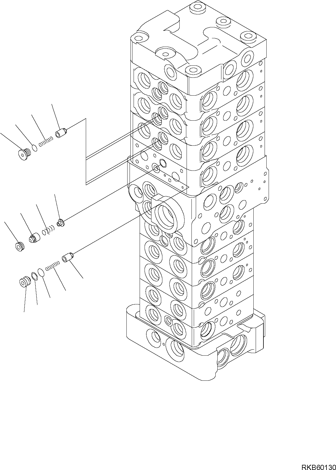Komatsu parts book diagram for PC88MR-6 S/N F00003 AND UP: CONTROL VALVE (6/25)
