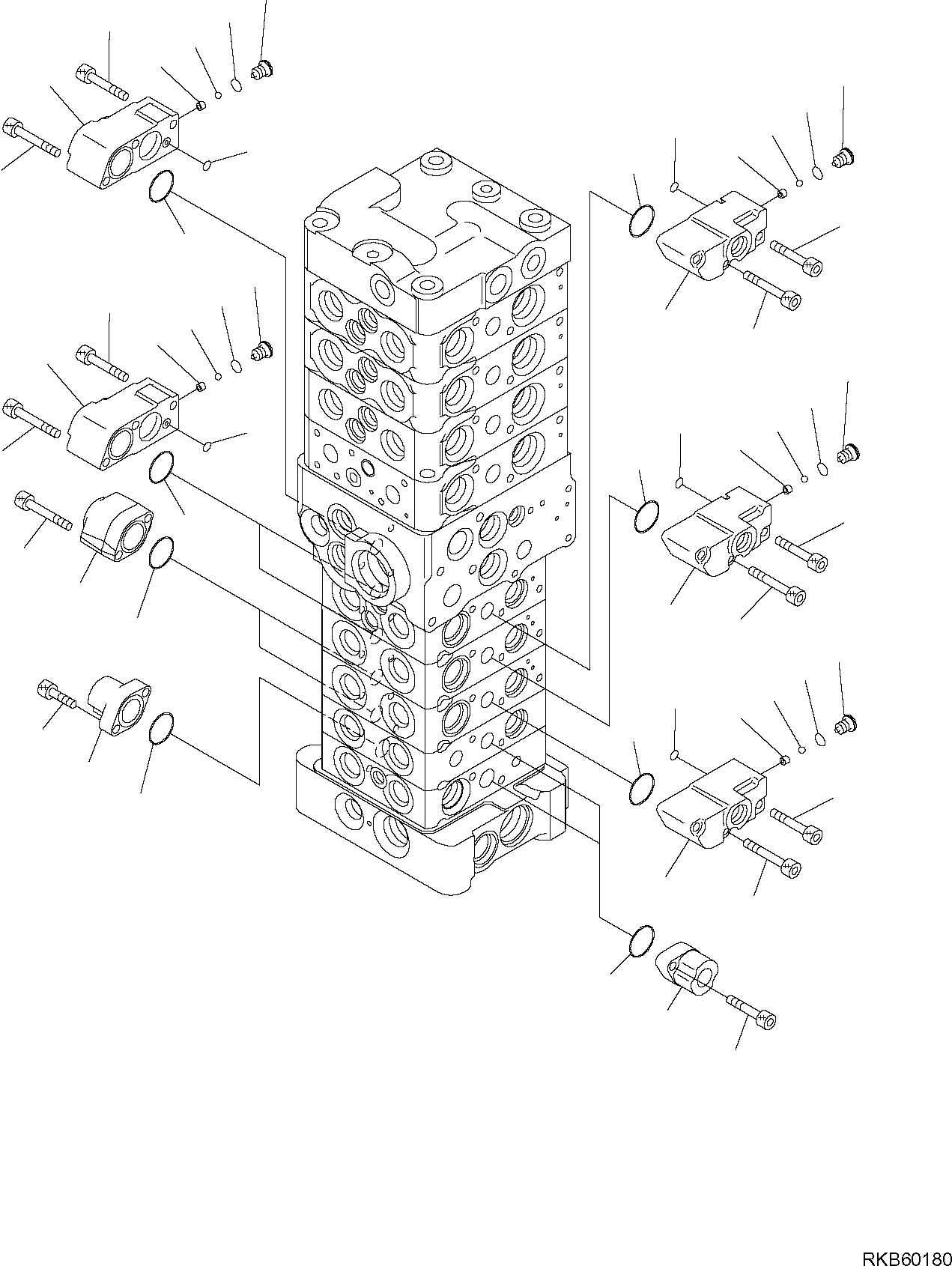 Komatsu parts book diagram for PC88MR-6 S/N F00003 AND UP: CONTROL VALVE (11/25)