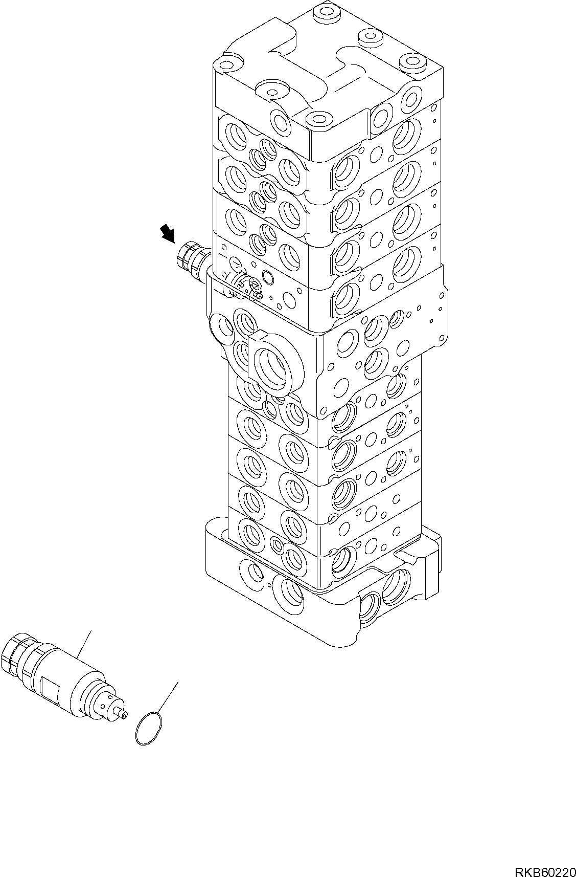 Komatsu parts book diagram for PC88MR-6 S/N F00003 AND UP: CONTROL VALVE (15/25)