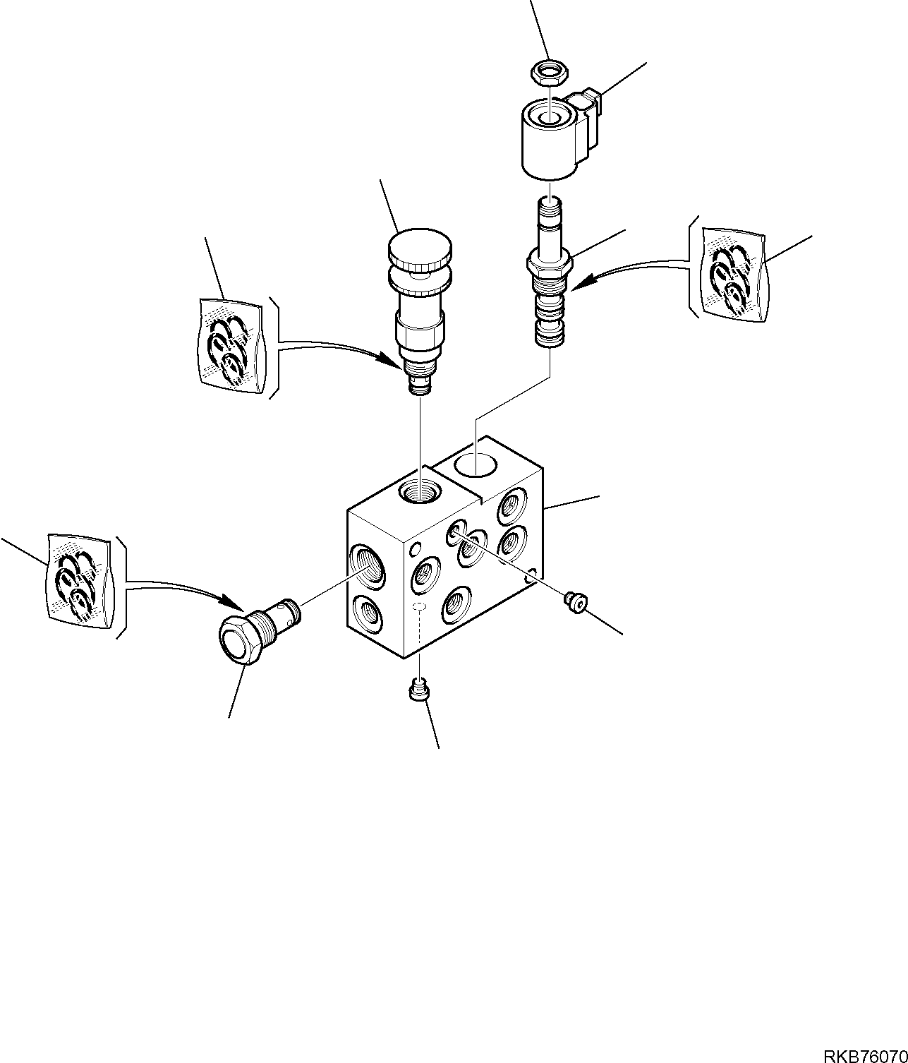 Komatsu parts book diagram for PC88MR-6 S/N F00003 AND UP: SOLENOID VALVE (HYDRAULIC QUICK COUPLING)