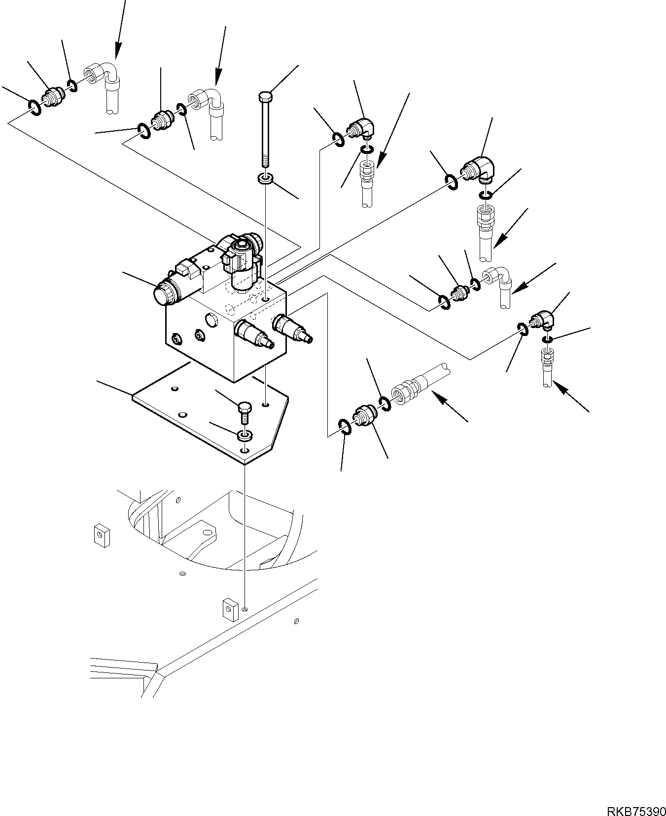 Komatsu parts book diagram for PC88MR-6 S/N F00003 AND UP: SOLENOID VALVE (ROTATING AND CUTTING SHOVEL) (1/2)