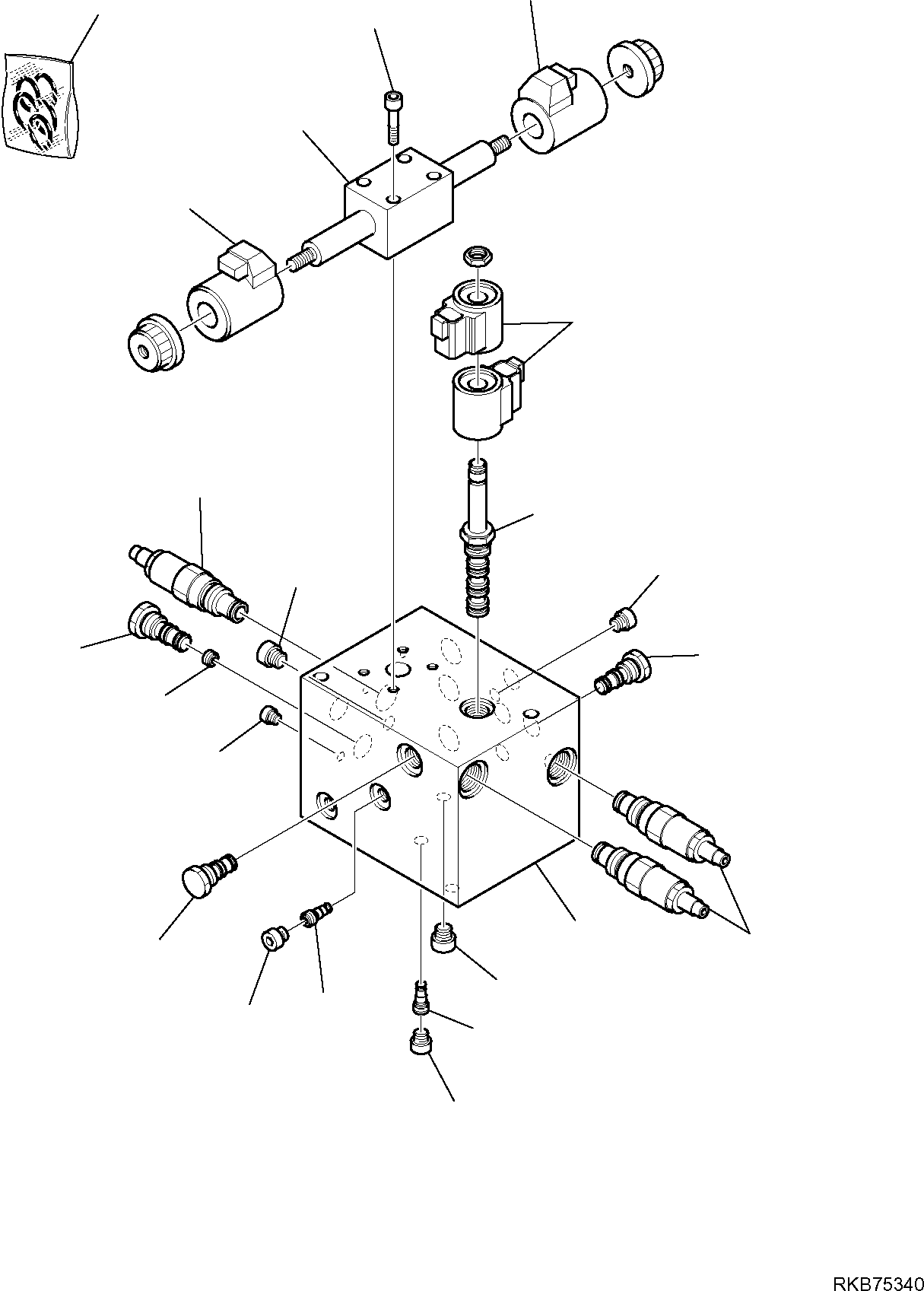 Komatsu parts book diagram for PC88MR-6 S/N F00003 AND UP: SOLENOID VALVE (ROTATING AND CUTTING SHOVEL) (2/2)