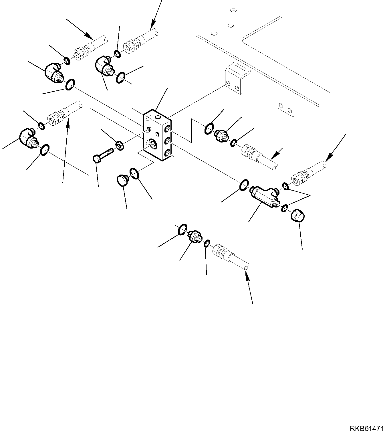 Komatsu parts book diagram for PC88MR-6 S/N F00003 AND UP: HYDRAULIC PIPING (PPC VALVE DELIVERY LINE) (2/2)