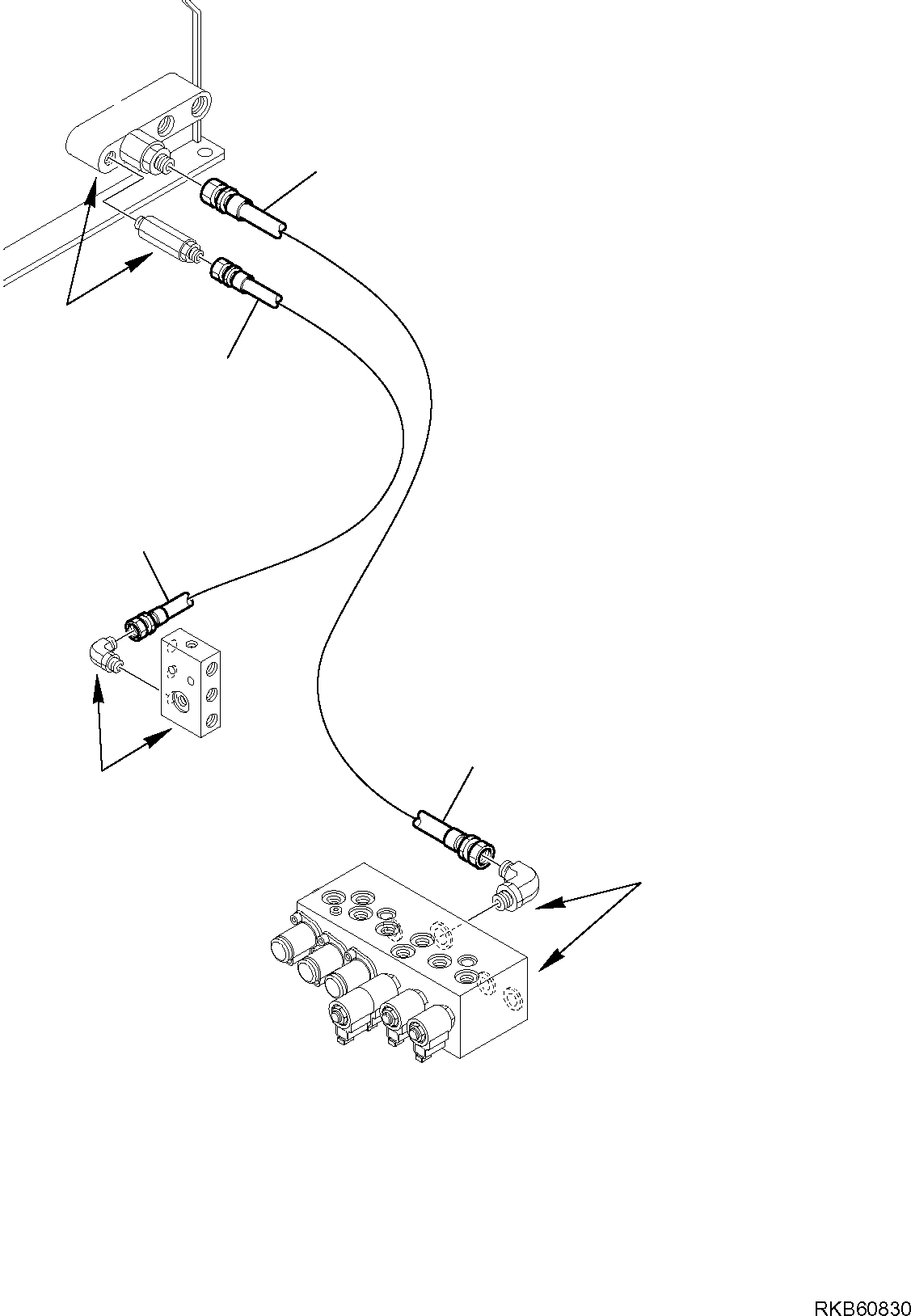 Komatsu parts book diagram for PC88MR-6 S/N F00003 AND UP: HYDRAULIC PIPING (SERVOCONTROL RETURN LINE) (1/2)